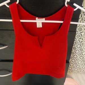 red cropped tank